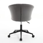 Home Office Velvet Fabric Chair with Swivel Flower Shape - Image 7
