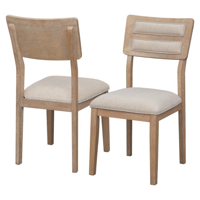 TREXM Classic and Traditional Style 6 Piece Dining Set (Natural Wood Wash） - Image 14