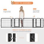 8-panel dog fence, 24 inch small dog pet fence, portable indoor pet game fence. Black - Image 5
