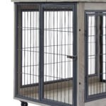 Furniture Dog Cage with Double Doors Grey - Image 9