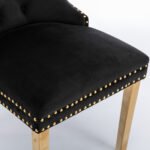 Solid wooden velvet cushion chair with gold-plated stainless steel chair legs - Image 13