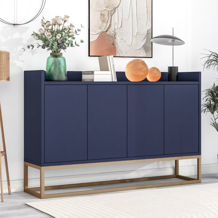 TREXM Modern Sideboard Elegant Buffet Cabinet with Large Storage (Navy) - Image 4