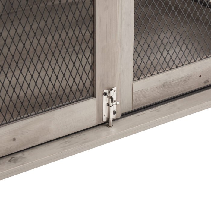 Dog Cage Crate Furniture with Sliding Barn Door Kennel with Flip-top Plate - Image 8