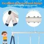 Kids Metal Swing Set for Backyard Outdoor Playground with Two Functional Swings - Image 5