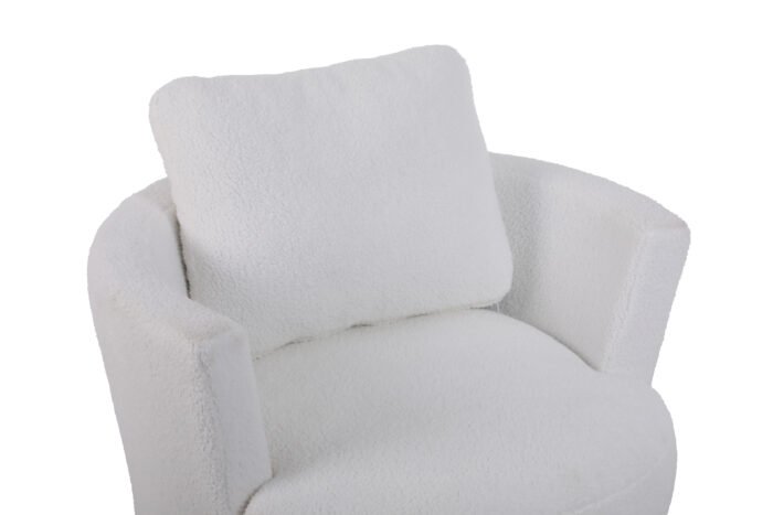 Teddy Rotating Emphasis Bucket Armchair with Gold Stainless Steel Base - Image 14