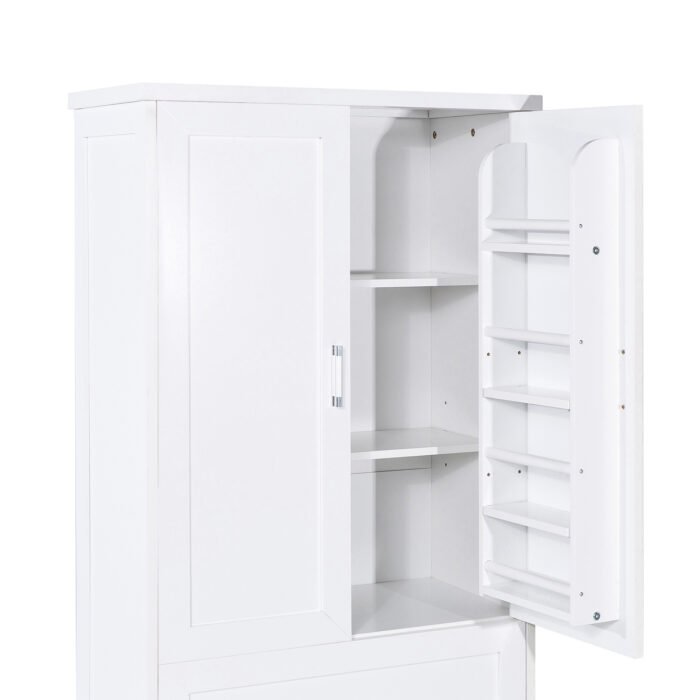Tall Bathroom Storage Cabinet with Two Doors and Drawers and Adjustable Shelf - Image 13