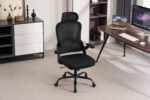 High backrest Black mesh office chair with 3D armrests with adjustable headrest - Image 5