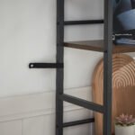 Triple Wide 5-shelf Bookshelves Industrial Retro Wooden Style, Rustic Brown - Image 4