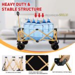 Heavy Duty Folding Wagon Cart for Sand with Big Wheels - Image 10