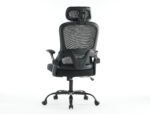 High backrest Black mesh office chair with 3D armrests with adjustable headrest - Image 10