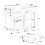 Kitchen Island Cart with Two Locking Wheels and Two Drawers Spice Rack - Image 9