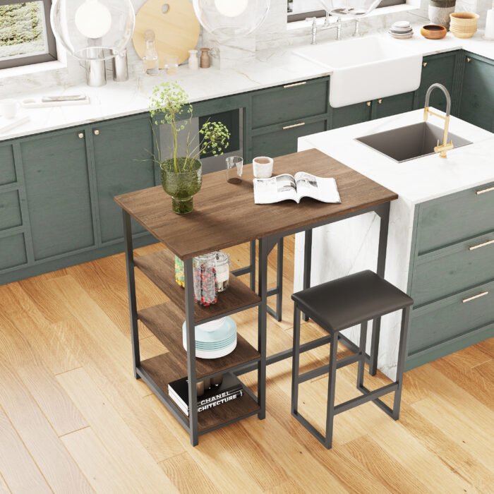 Modern 3-Piece Bar tabies and chairs Set with 2 Chairs for Dining Room - Image 3