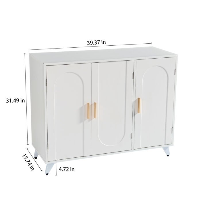 Sideboard Buffet cabinet with 3 doors and removable shelves for living room and dining room - Image 5