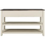 Retro Design Console Table with Two Open Shelves (Espresso+Beige) - Image 15
