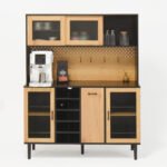 Coffee Bar with storage door and power outlet with wine rack - Image 10