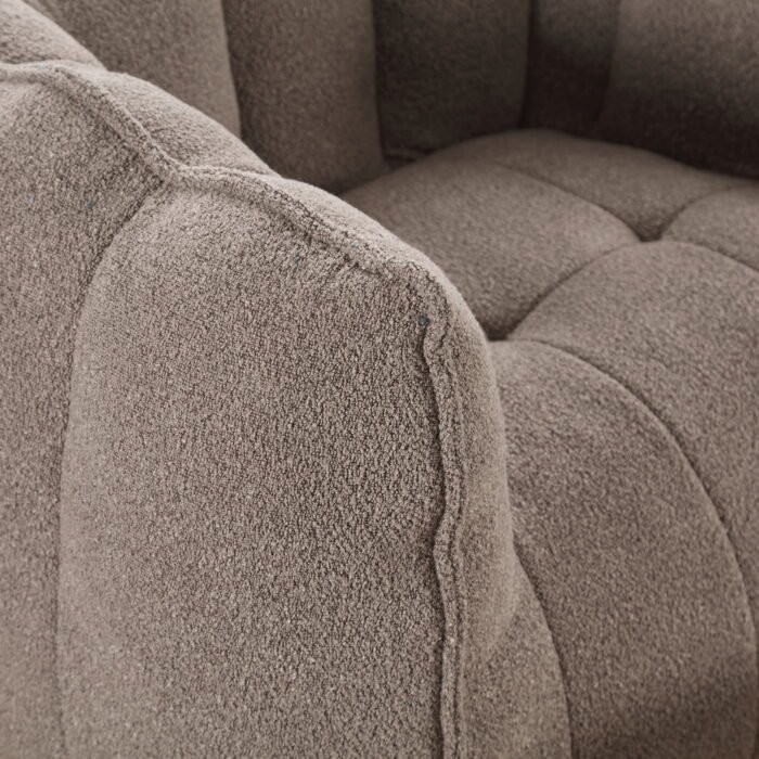 Soft Bean Bag Chair with High Resilient Foam with Footstool, Light Gray - Image 8