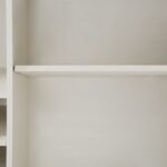 Faux Rattan Barn Door Wine Cabinet with Wine Glass Rack and Double Door, White - Image 5