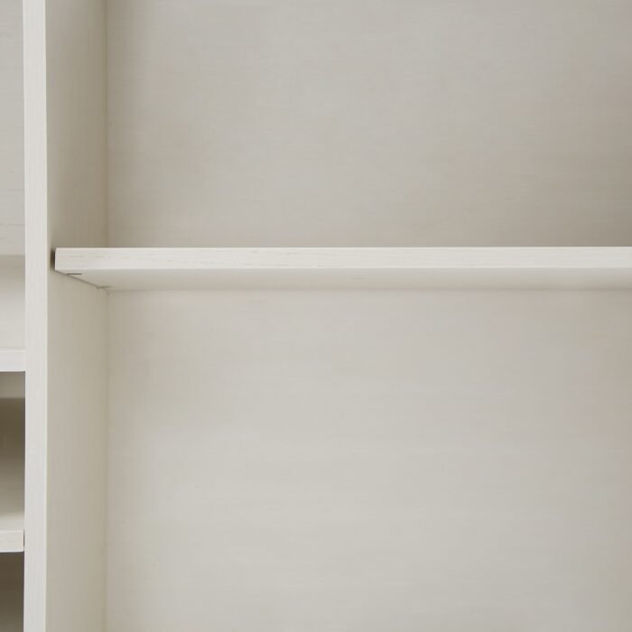 Faux Rattan Barn Door Wine Cabinet with Wine Glass Rack and Double Door, White - Image 5