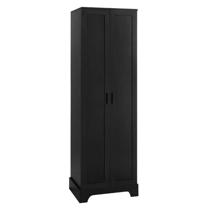 Storage Cabinet with Two Doors and Adjustable Shelf, Black - Image 12