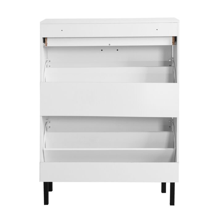 Shoe rack storage with drawers and metal legs and 2 flippable drawers - Image 10