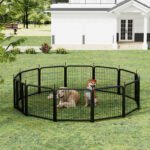 Outdoor 12 piece dog fence for small dog pets. Black - Image 2