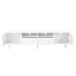 ON-TRANS TV stand with LED light strip and tempered glass door (up 80"), White - Image 9