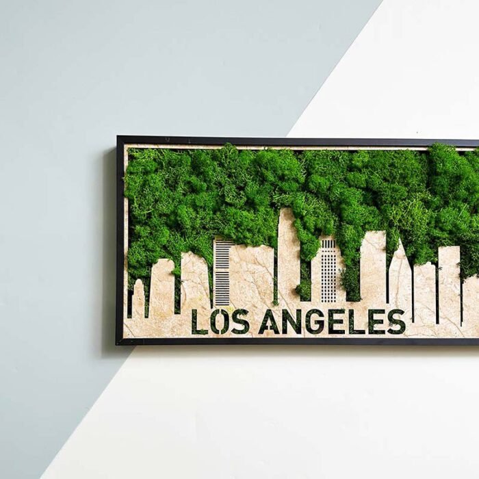 Los Angeles Moss City Silhouette Metal Wall Art Small - Image 6