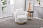 Teddy Rotating Emphasis Bucket Armchair with Gold Stainless Steel Base - Image 2