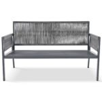 Outdoor Deep Seating Furniture Set with Tempered Glass Table with Thick Cushions, Gray - Image 5