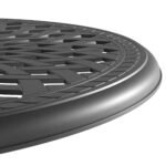 Ø30.71-inch Cast Aluminum Patio Dining Table With Black Frame and Umbrella Hole - Image 3