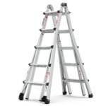 Aluminum Multi-Position Ladder with Wheels, 300 lbs Weight, 22 FT - Image 2
