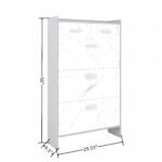 High Glossy Marble Color Doors Shoe Rack with 3 Doors and 2 Drawers - Image 4