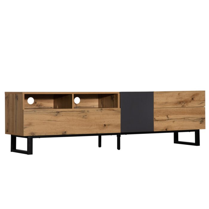 Modern TV Stand for 80'' TV with Double Storage Space - Image 12