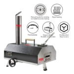 Semi-Automatic Portable Black 12" Outdoor Pizza Oven Wood Fired - Image 5