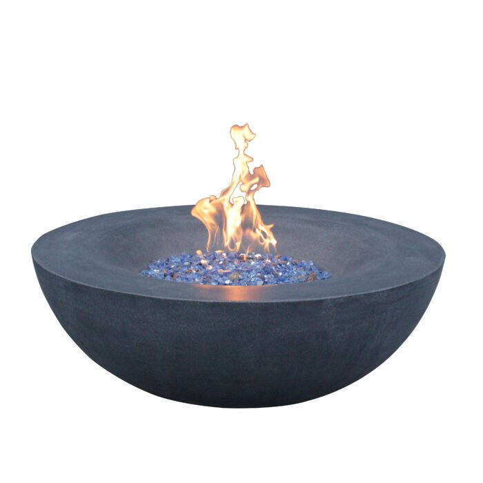 42 Inch Outdoor Concrete Propane gas Fire Pit bowl, Dark Gray - Image 4