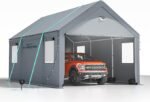 10x20 ultra large portable carport garage with rolling shutter windows and waterproof cloth and side walls - Image 6