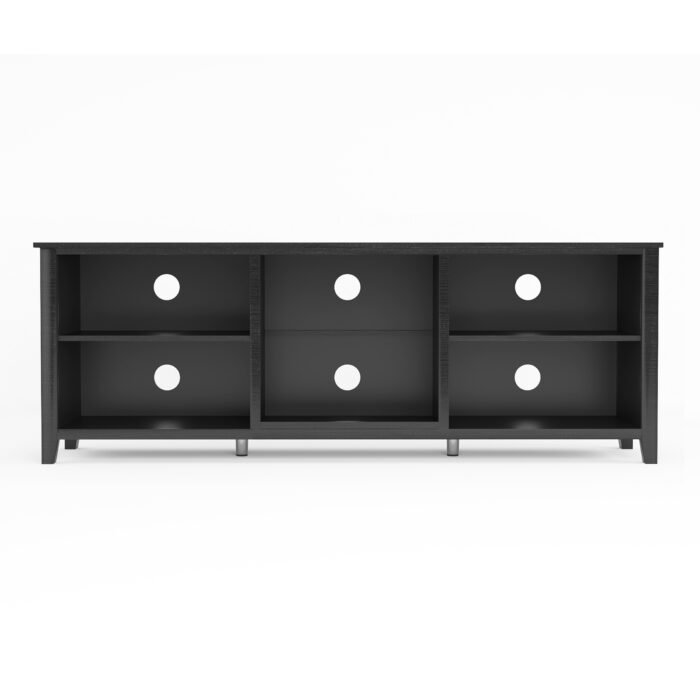 TV Stand Storage Media Console and Entertainment Center, Black - Image 7