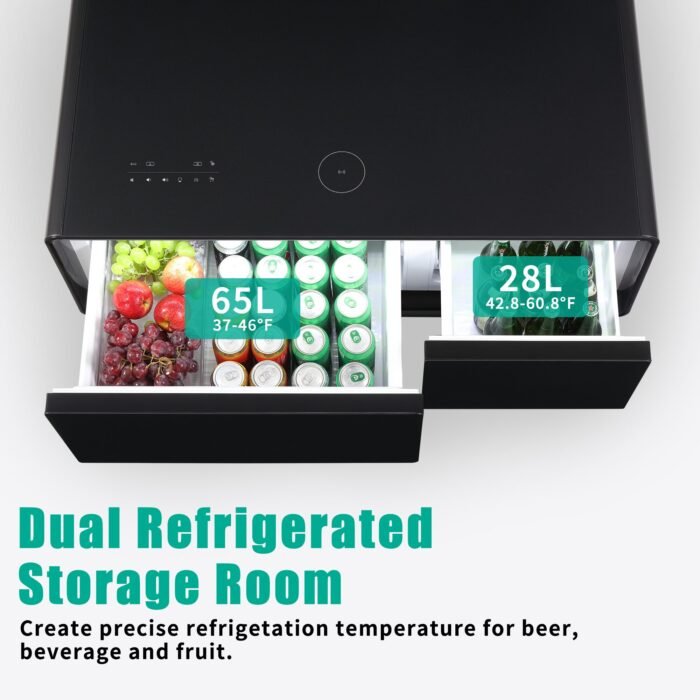 Modern Smart Coffee Table with Built-in Fridge with Bluetooth Speaker and Wireless Charging - Image 7