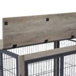 Furniture Dog Cage with Double Doors Grey - Image 10
