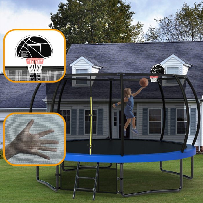 14FT Trampoline with fence and ladder and rust proof coating - Image 7