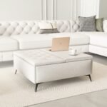 Wide Square storage benche Coffee Table with Lift Top for Living Room - Image 2