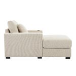 Oversized Modern Chaise Lounger with Pillows Charge Station and Cup Holders - Image 11