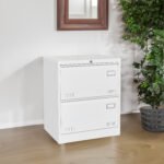 Horizontal 3 drawers file cabinet with 2 drawers and lock