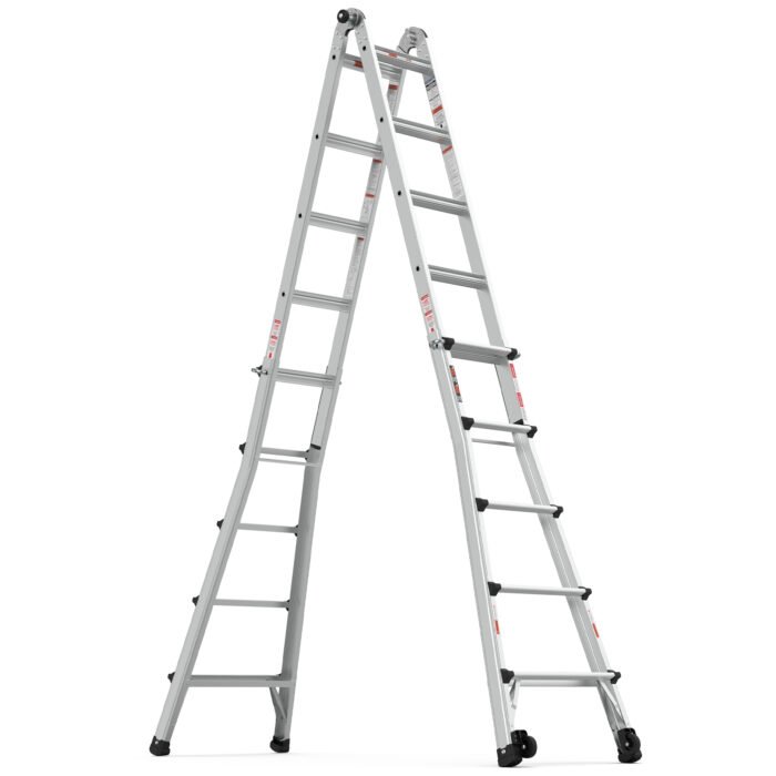 Aluminum Multi-Position Ladder with Wheels, 300 lbs Weight, 22 FT - Image 17