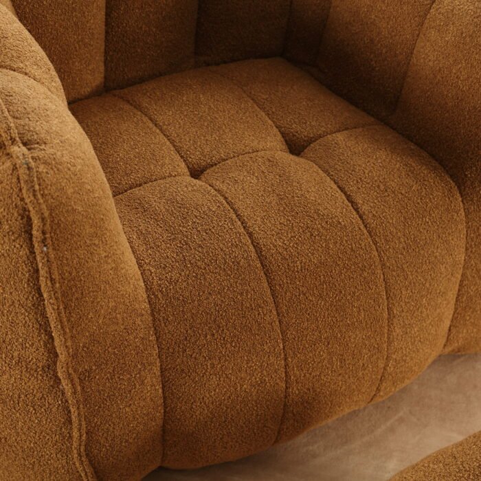 Soft Bean Bag Chair with High Resilient Foam with Footstool, Brown - Image 10