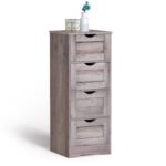 Wooden Storage Cabinet with 4 Drawers, Gray - Image 14