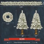 A set of 4 artificial Christmas trees including flower garlands flower garlands and 2 entrance trees and LED lights - Image 6