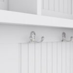 Entryway and Hallway 4 in1 Coat Rack with Shoe Storage Bench and 4 Hooks, White - Image 17