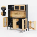 Coffee Bar with storage door and power outlet with wine rack - Image 6