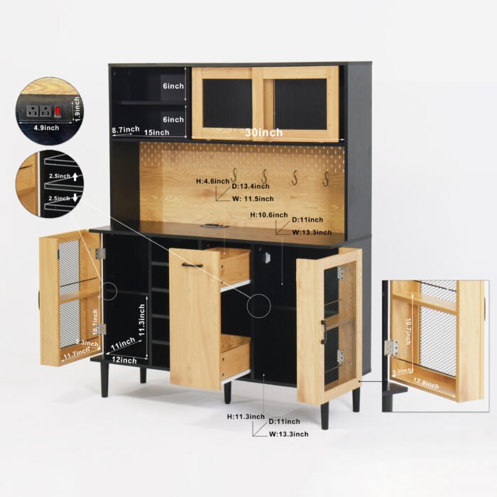 Coffee Bar with storage door and power outlet with wine rack - Image 6